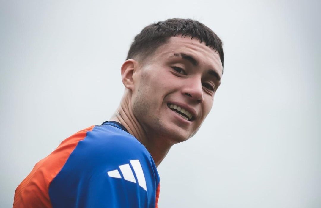 Matias Soulé in allenamento con la Juventus.