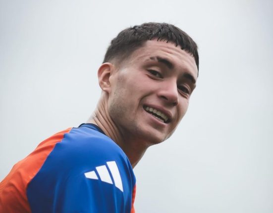 Matias Soulé in allenamento con la Juventus.