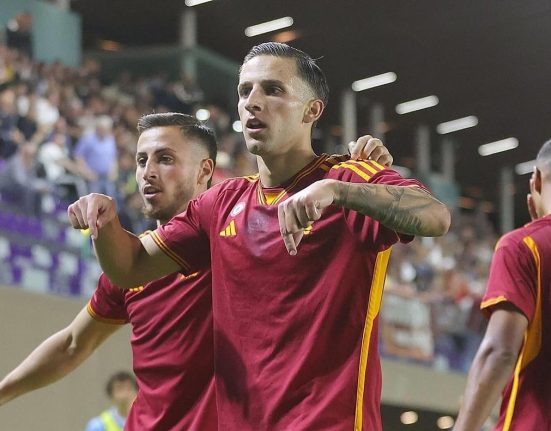 Riccardo Pagano durante una partita con la Roma.